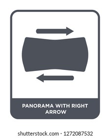 panorama with right arrow icon vector on white background, panorama with right arrow trendy filled icons from Electronic stuff fill collection, panorama with right arrow simple element illustration