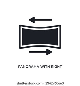 panorama with right arrow isolated icon. simple element illustration from electronic stuff fill concept icons. panorama with right arrow editable logo sign symbol design on white background. can be