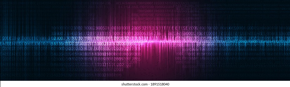 Panorama Security Code on Technology Background,Hi-tech Digital and sound wave Concept design,Free Space For text in put,Vector illustration.