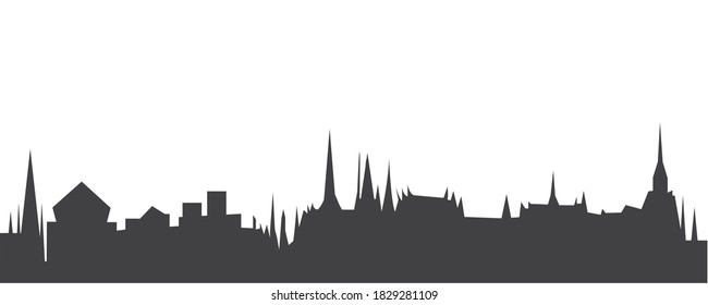 Panorama Silhouette scenery of royal Thai in Bangkok capital city of Thailand hardly to seen ceremony vector illustration EPS 10.