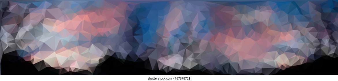 panorama silhouette of tree on sunset background. black bare wood