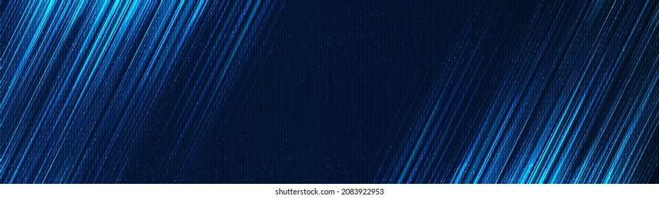 Fondo de la tecnología azul Panorama Soft, diseño digital y concepto de conexión,Ilustración vectorial.