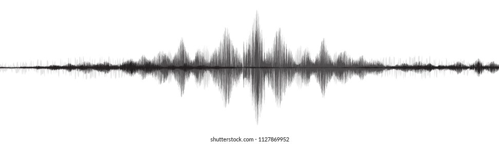 Panorama Soft Earthquake Wave on White paper background,audio wave diagram concept,design for education and science,Vector Illustration.