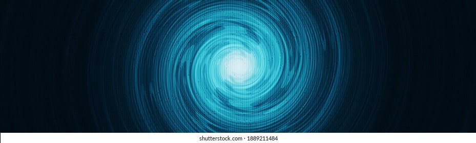 Panorama Spiral Technology on Future Background,Hi-tech Digital and Communication Concept design,Free Space For text in put,Vector illustration.