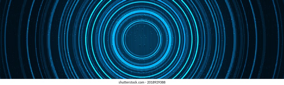 Panorama Teleport Speed Warp Background,Hi-tech Digital And Sound Wave Concept Design,Free Space For Text In Put,Vector Illustration.