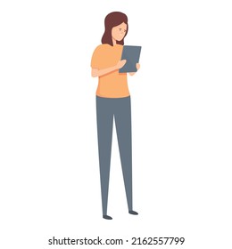 Panorama tour icon cartoon vector. Online video. Real walk