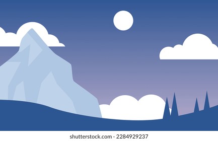 Panorama vector illustration of mountain ridges vector illustration