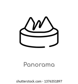 panorama vector line icon. Simple element illustration. panorama outline icon from augmented reality concept. Can be used for web and mobile
