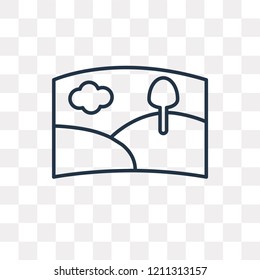 Panorama vector outline icon isolated on transparent background, high quality linear Panorama transparency concept can be used web and mobile