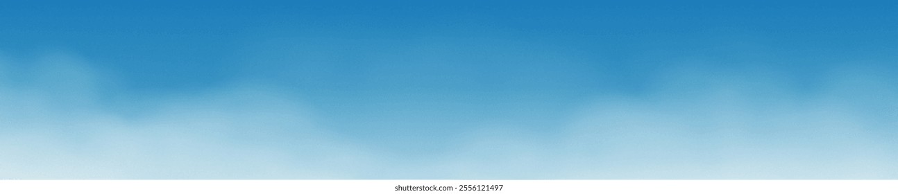 Panorama view of clear blue sky. Summer or vacation concept. Copy space. Horizon sky landscape and sky view background