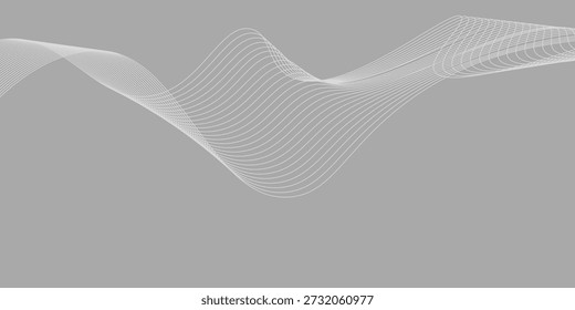 Panorama view gradient multicolor wave curve lines banner background design. Vector illustration eps 10.