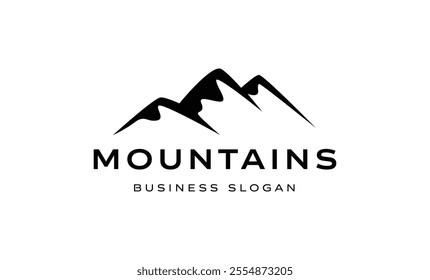 Panorama view landscape mountain logo design vector illustration.