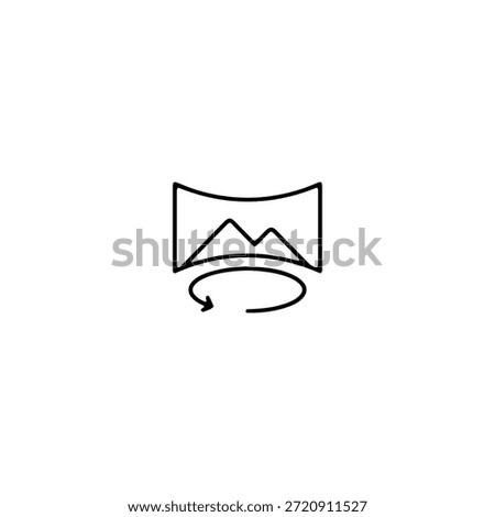 Panorama view mode icon flat vector design.