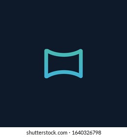 Panorama view mode outline icon. linear style sign for mobile concept and web design. Stock Vector illustration isolated on blue background.