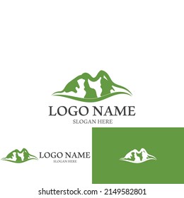 panorama view mountain icon vector illustration template design