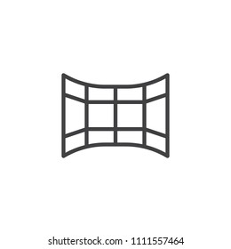 Panorama view outline icon. linear style sign for mobile concept and web design. Panoramic video simple line vector icon. Symbol, logo illustration. Pixel perfect vector graphics
