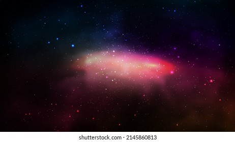 Panorama view universe space shot of milky way galaxy with stars on a night sky background. The Milky Way is the galaxy that contains our Solar System.