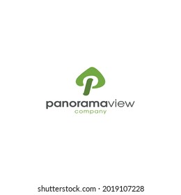 Panorama view  Vector logo illustrations.