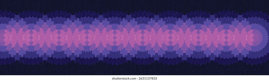Panorama Violet Sound wave Technology Background,Digital and Connection Concept design,Vector illustration.