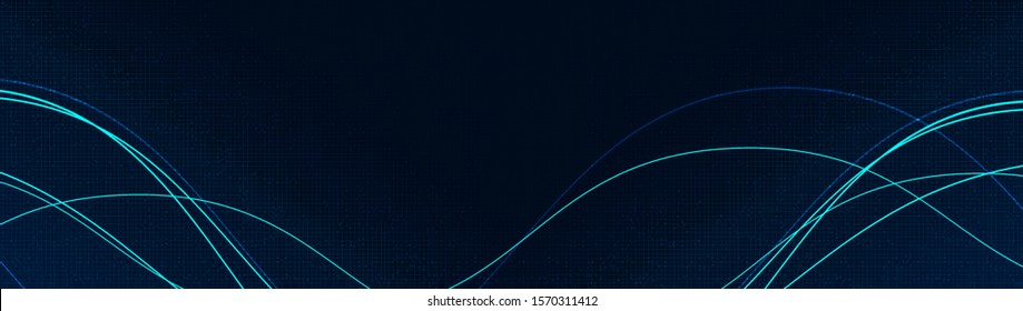 Panorama Waving Line Circuit Microchip on Technology Background,Hi-tech and security Concept design,Free Space For text in put,Vector illustration.