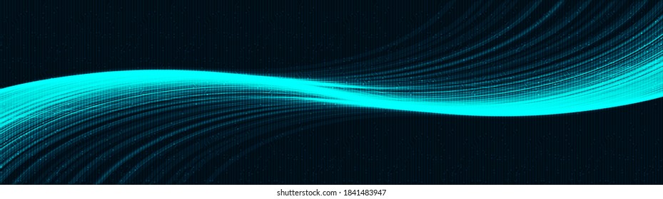 Panorama Waving Technology Background,Hi-tech Digital and sound wave Concept design,Free Space For text in put,Vector illustration.