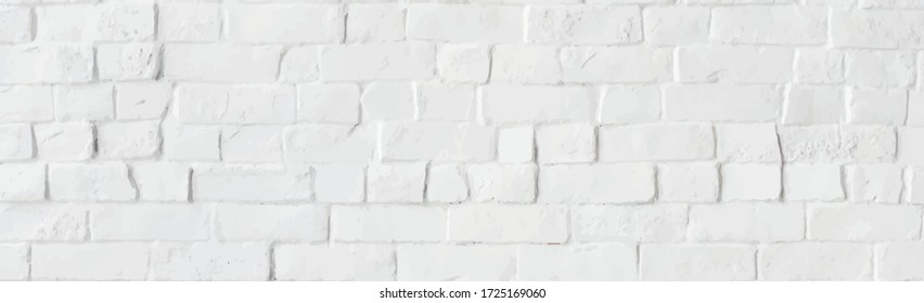 Panorama of a white brick wall