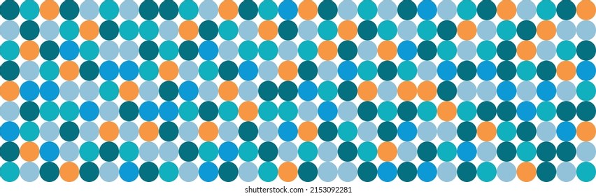 Panoramic abstract background of colorful circles, web template, Bauhaus style - Vector illustration