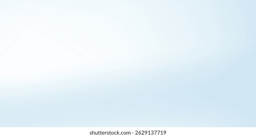 Panoramic abstract blue art background for product presentation with sunlight and blurred modern nice simple
