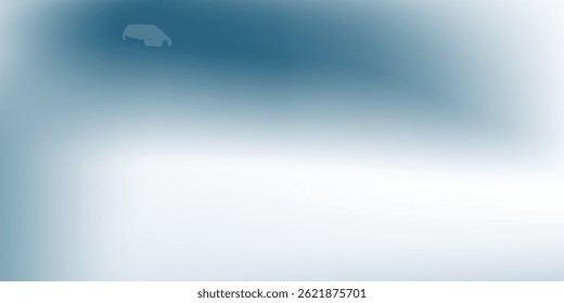 Panoramic abstract blue background art for product presentation with sunlight and blurred  modern good