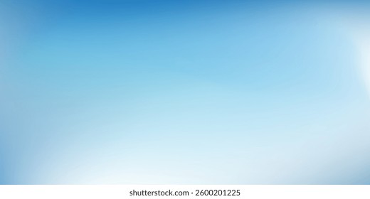 Panoramic abstract blue background illustration for product presentation with sunlight and blurred simple good
