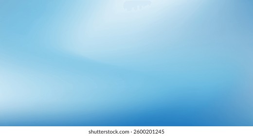 Panoramic abstract blue background illustration for product presentation with sunlight and blurred simple good modern