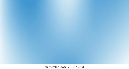 Panoramic abstract blue background illustration for product presentation with sunlight and blurred simple modern