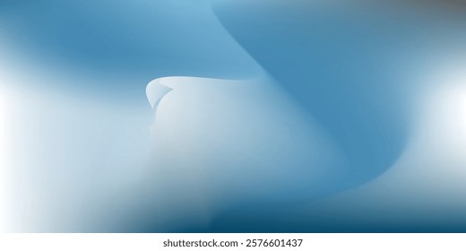Panoramic abstract blue background for product presentation with sunlight and blurred modern abstrak good