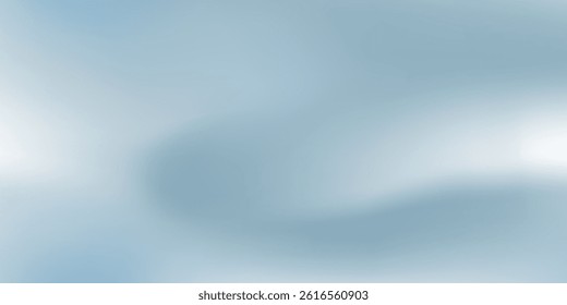 Panoramic abstract blue background for product presentation with sunlight and blurred simple modern abstract