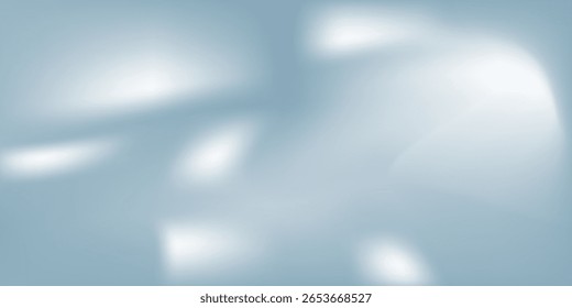 Fundo azul abstrato panorâmico para apresentação do produto com luz solar e abstrato borrado boa arte moderna