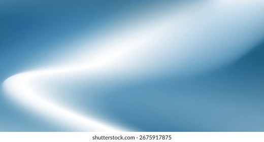 Panoramic abstract blue background for product presentation with sunlight blur simple good