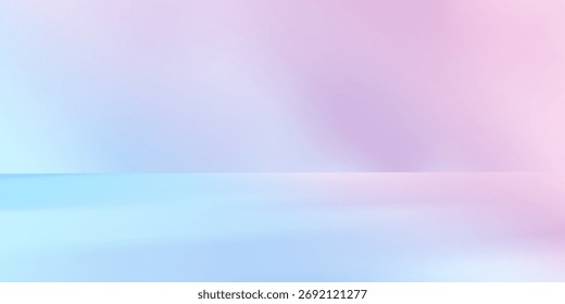 Fondo azul abstracto panorámico para la presentación del producto con la luz del sol y la pared borrosa de las sombras. Fondo de invierno.