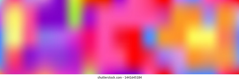  Panoramic abstract blurred gradient mesh background, horizontal view for a glass panels. Trendy modern abstract backdrop. Magic concept for your graphic design.