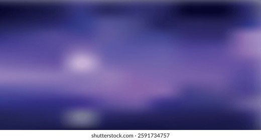 Panoramic abstract dark blue sky background. Skyscape with fluffy clouds. Gradient fantasy paradise background.