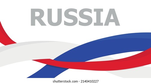 Panoramic abstract flag of the Russian Federation on a white background - Vector illustration