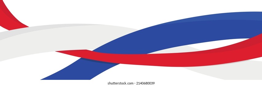 Bandera panorámica abstracta de la Federación Rusa sobre fondo blanco - Ilustración vectorial