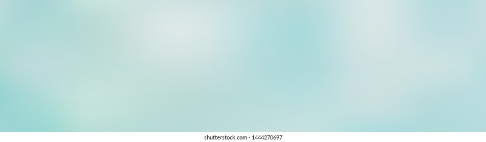 Panoramic abstract green, blue and white blurred gradient background. Horizontal view for a glass panels - skinali. Trendy modern nature backdrop. Ecology concept for your graphic design.
