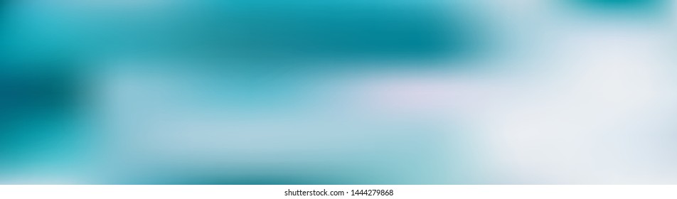 Panoramic abstract green, blue and white blurred gradient background. Horizontal view for a glass panels - skinali. Trendy modern nature backdrop. Ecology concept for your graphic design.