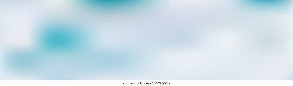 Panoramic abstract green, blue and white blurred gradient background. Horizontal view for a glass panels - skinali. Trendy modern nature backdrop. Ecology concept for your graphic design.