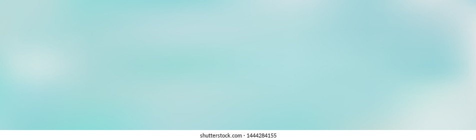 Panoramic abstract green, blue and white blurred gradient background. Horizontal view for a glass panels - skinali. Trendy modern nature backdrop. Ecology concept for your graphic design.