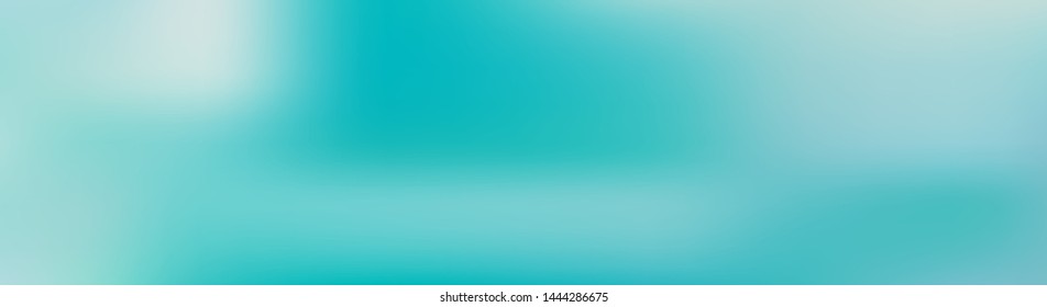 Panoramic abstract green, blue and white blurred gradient background. Horizontal view for a glass panels - skinali. Trendy modern nature backdrop. Ecology concept for your graphic design.