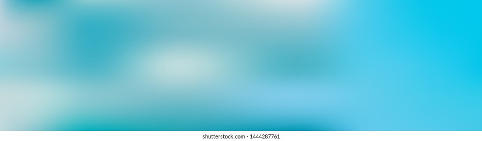 Panoramic abstract green, blue and white blurred gradient background. Horizontal view for a glass panels - skinali. Trendy modern nature backdrop. Ecology concept for your graphic design.
