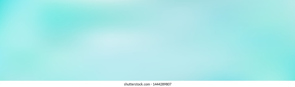 Panoramic abstract green, blue and white blurred gradient background. Horizontal view for a glass panels - skinali. Trendy modern nature backdrop. Ecology concept for your graphic design.