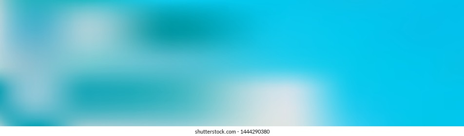 Panoramic abstract green, blue and white blurred gradient background. Horizontal view for a glass panels - skinali. Trendy modern nature backdrop. Ecology concept for your graphic design.