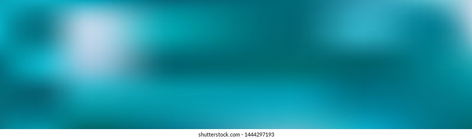 Panoramic abstract green, blue and white blurred gradient background. Horizontal view for a glass panels - skinali. Trendy modern nature backdrop. Ecology concept for your graphic design.